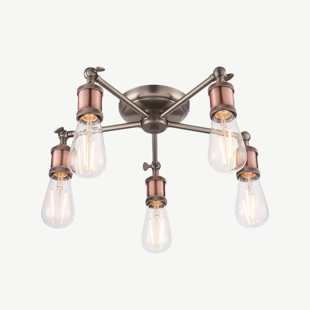 Joel 5-Light Ceiling Light - Aged Pewter, Aged Copper alternate view