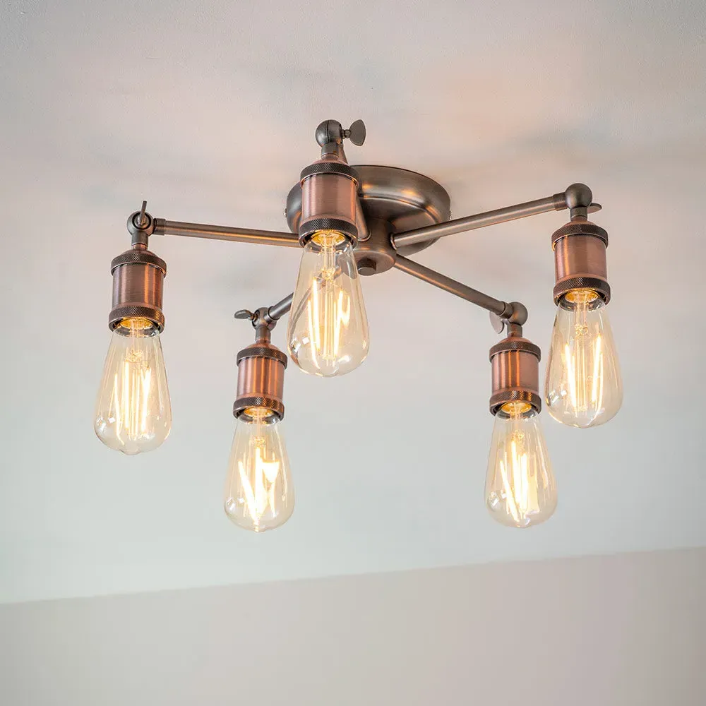 Joel 5-Light Ceiling Light - Aged Pewter, Aged Copper product