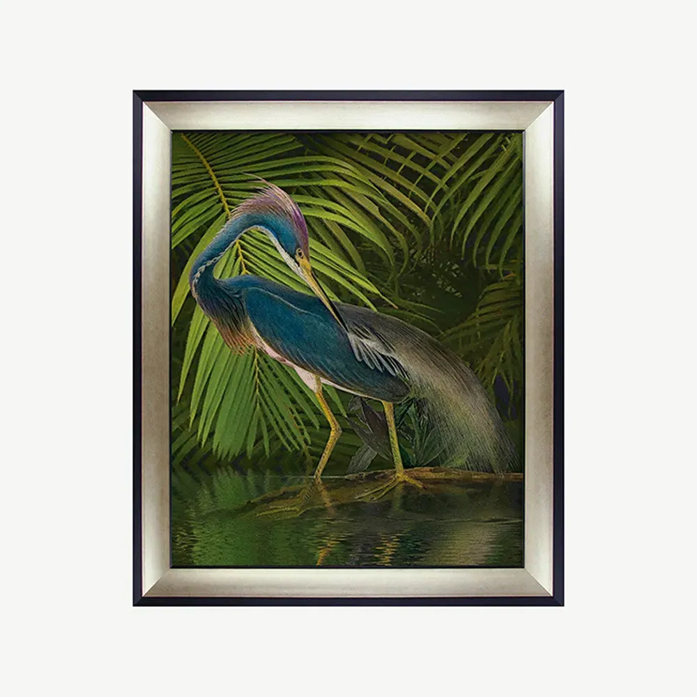 Jungled Water Bird I Framed Wall Art - Blue, Green alternate view