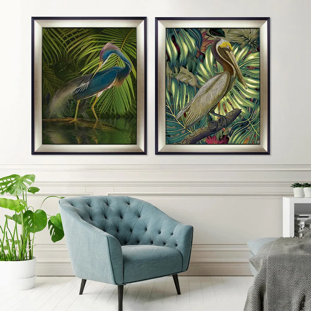 Jungled Water Bird I Framed Wall Art - Blue, Green product