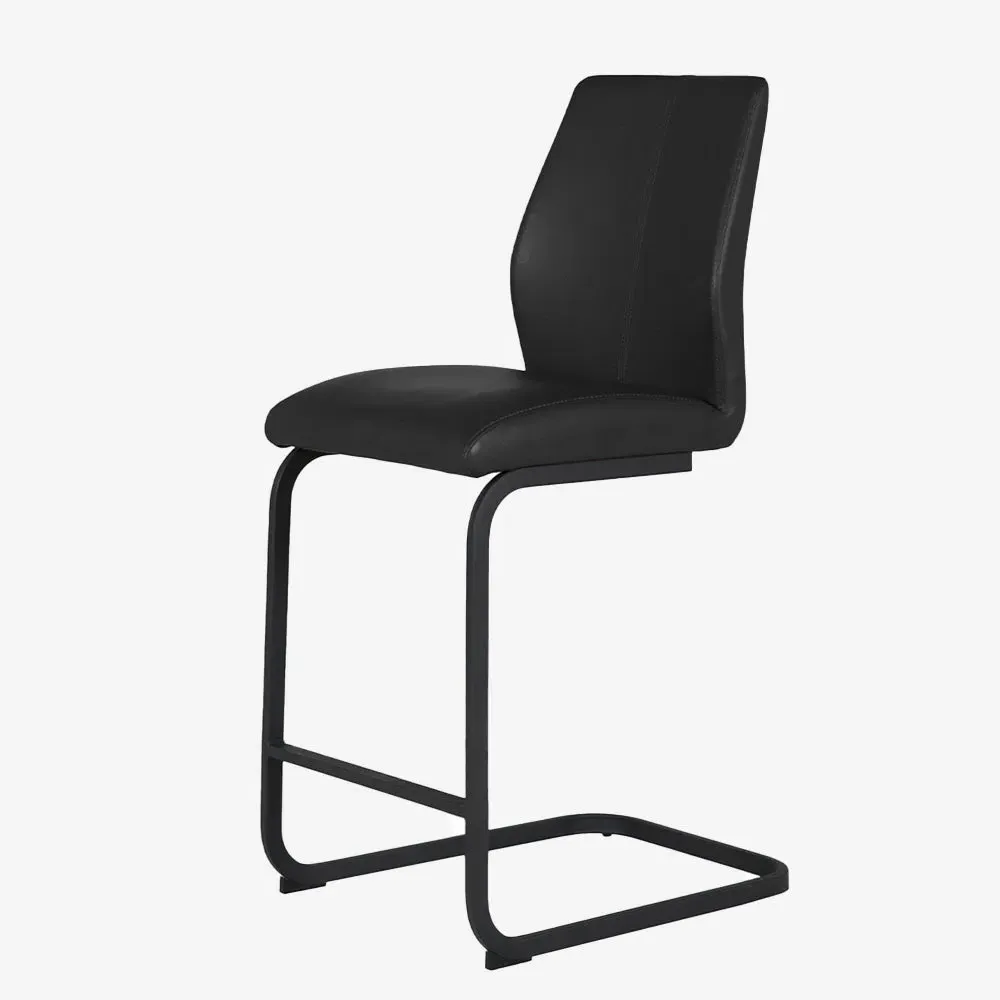 Kalix Counter Stool - Black, Faux Leather product
