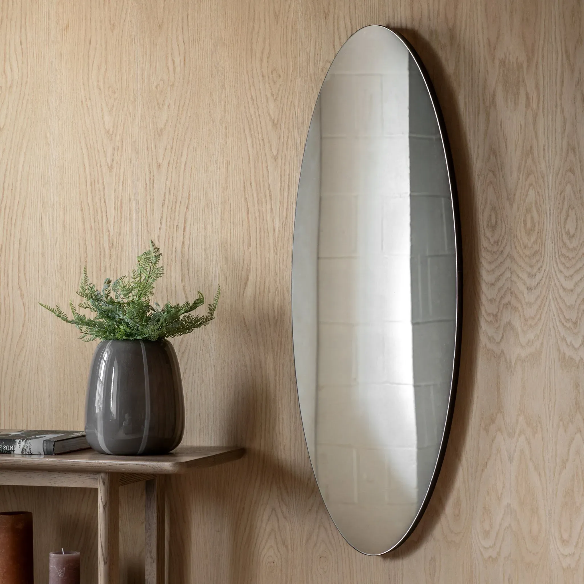Karachi Eclipse Wall Mirror - Black, Wood product