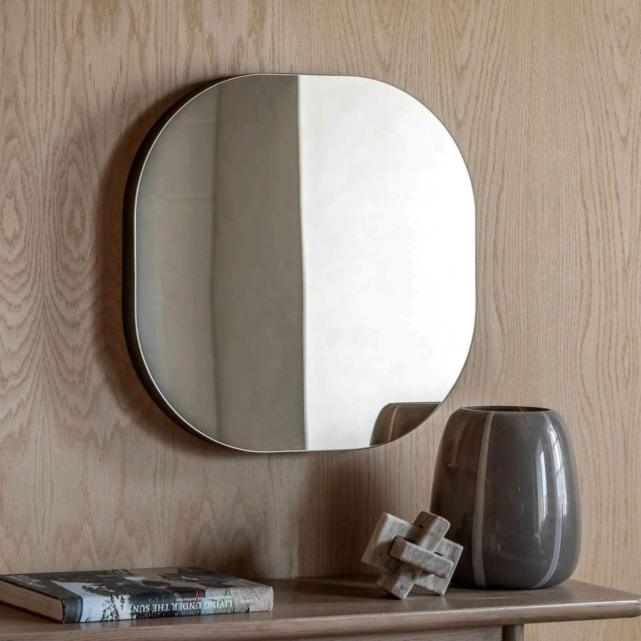 Karachi Pebble Wall Mirror - Dark Wood product