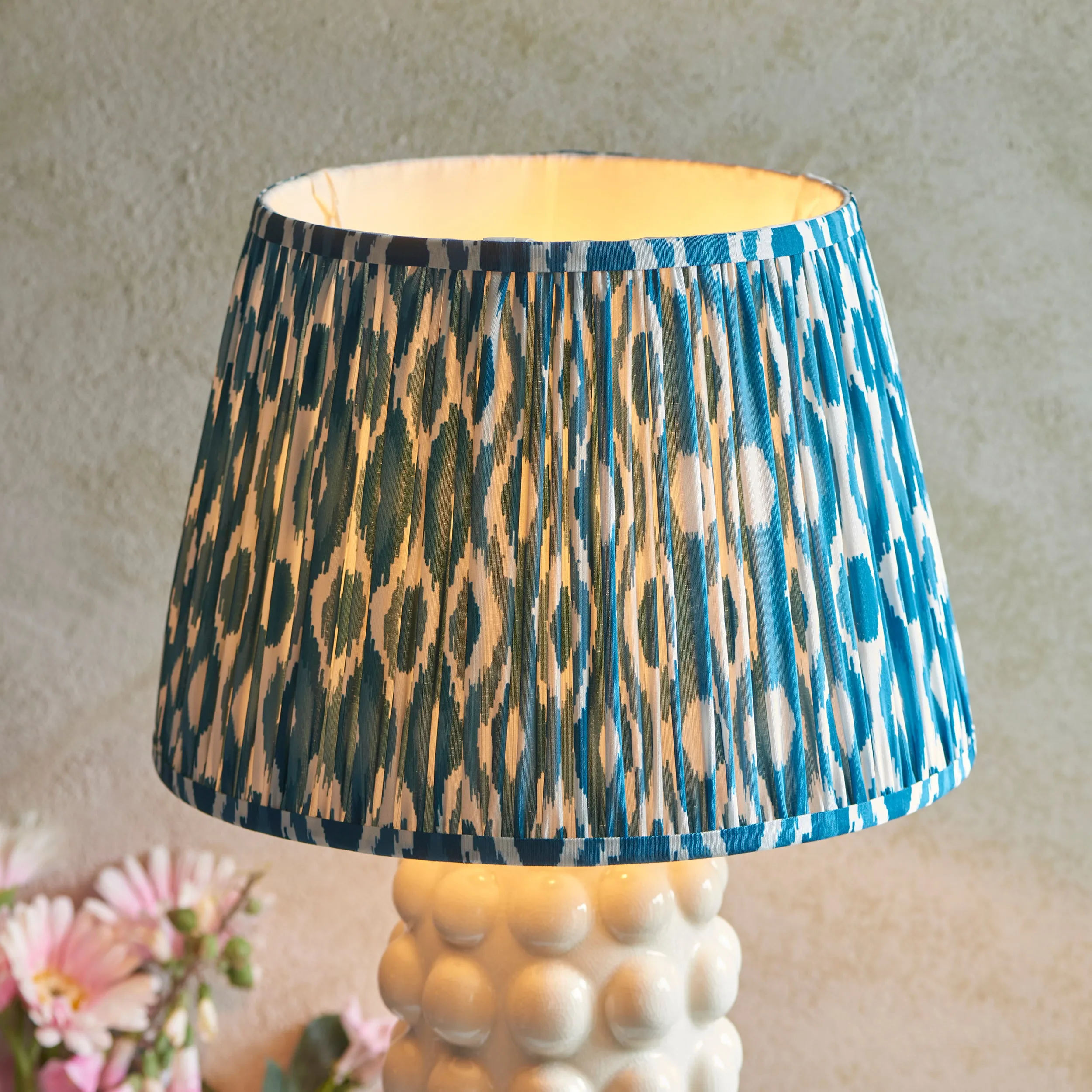 Kari Ikat Table Lamp - Blue, Ceramic alternate view