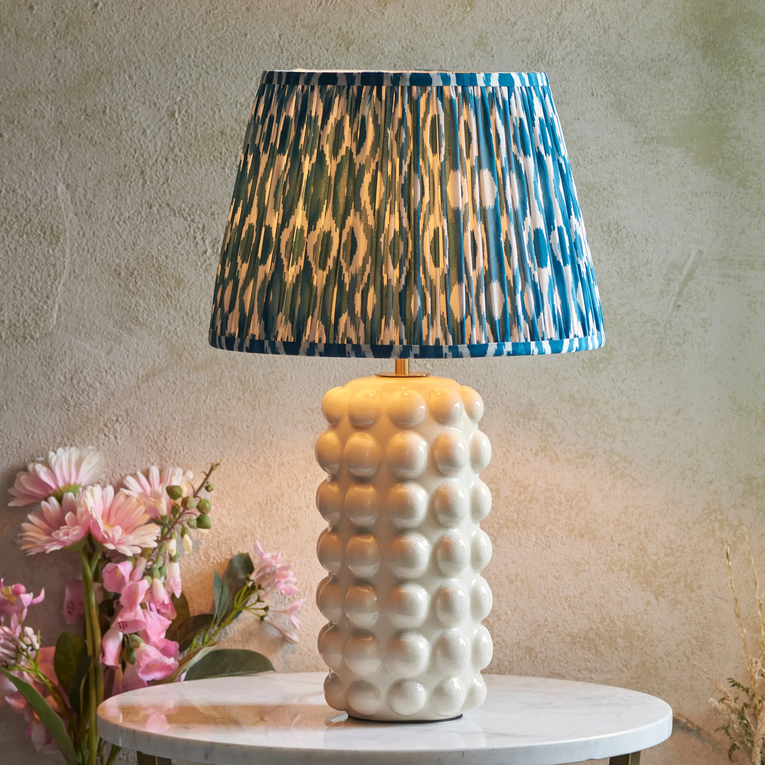 Kari Ikat Table Lamp - Blue, Ceramic product