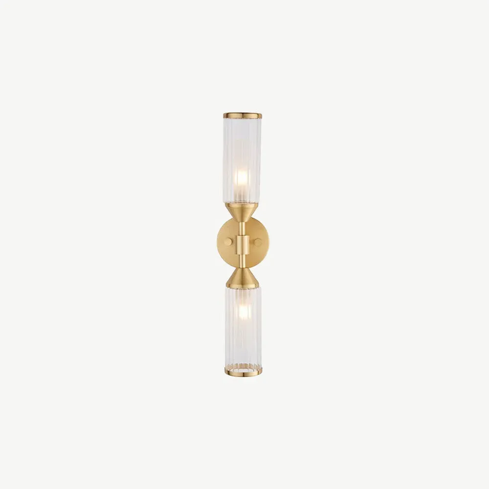 Kate Double Wall Light - Brushed Brass, Glass alternate view