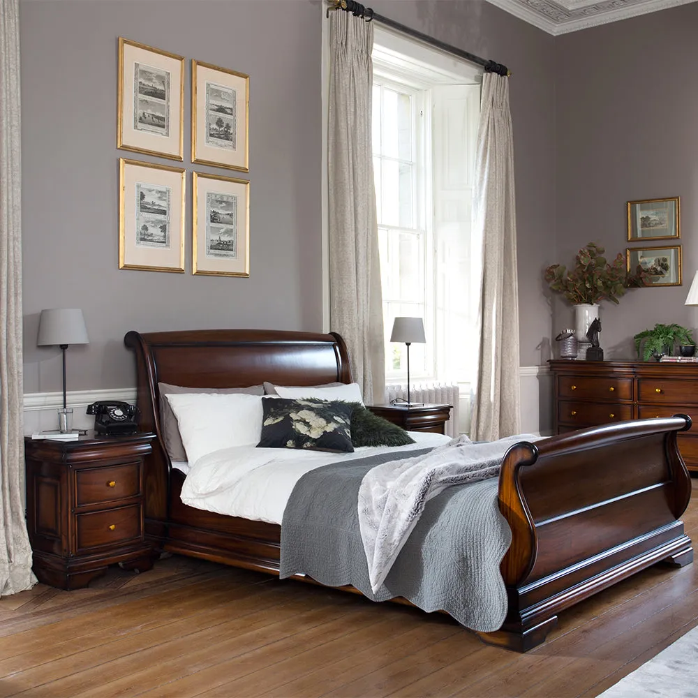 Kingston King Size Sleigh Bed High Footboard - Mahogany product