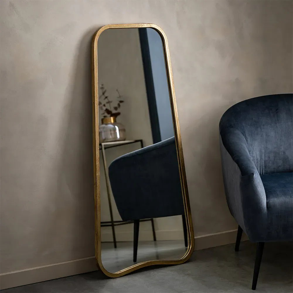 Kurva Leaner Mirror - Gold, Metal product