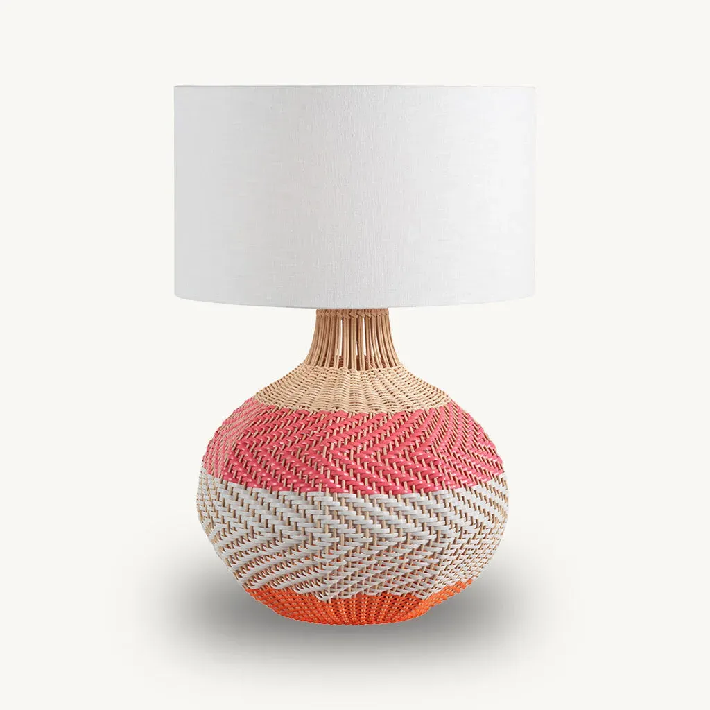 Large Rattan Table Lamp - Pink product