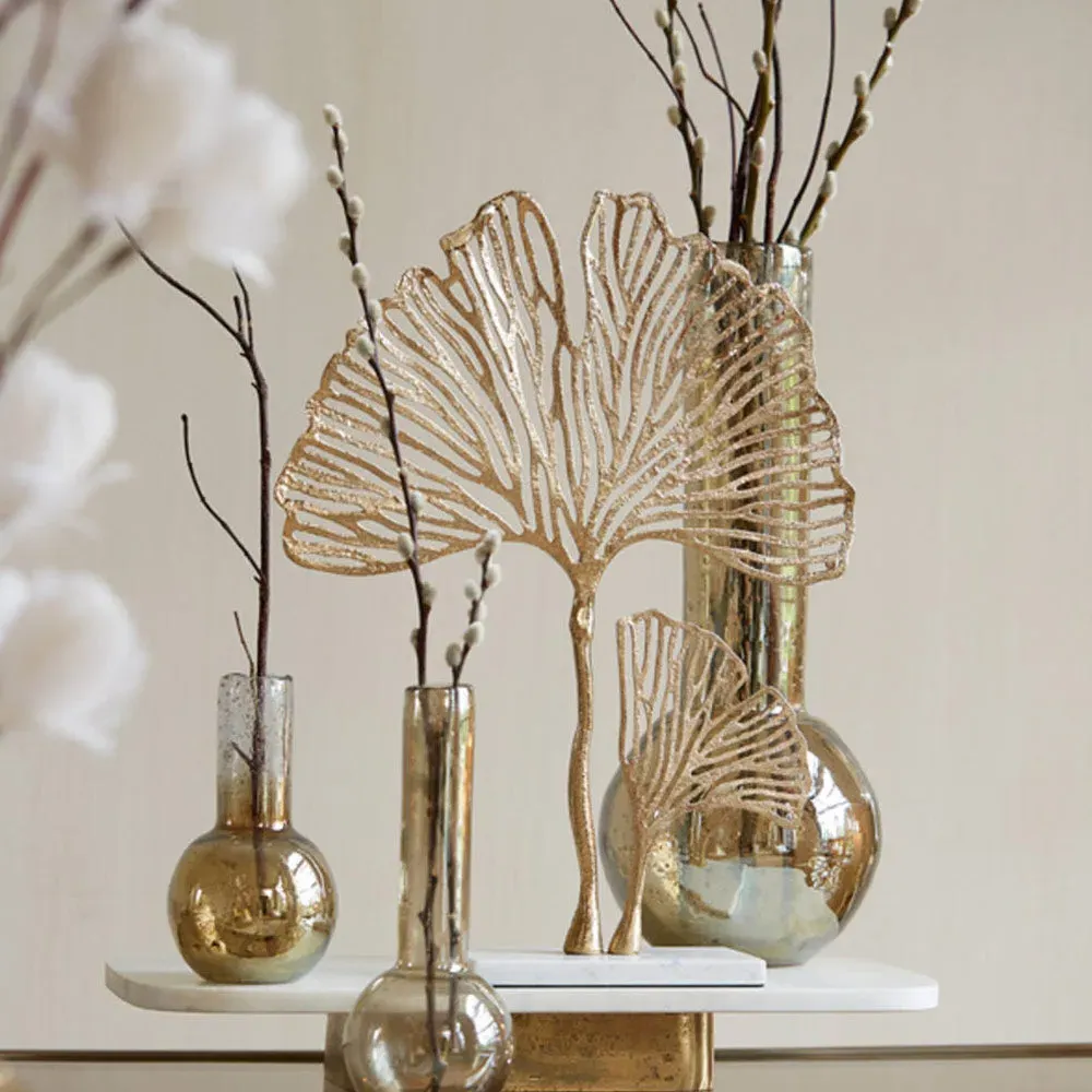 Leaf Gold & Marble Ornament on Stand alternate view