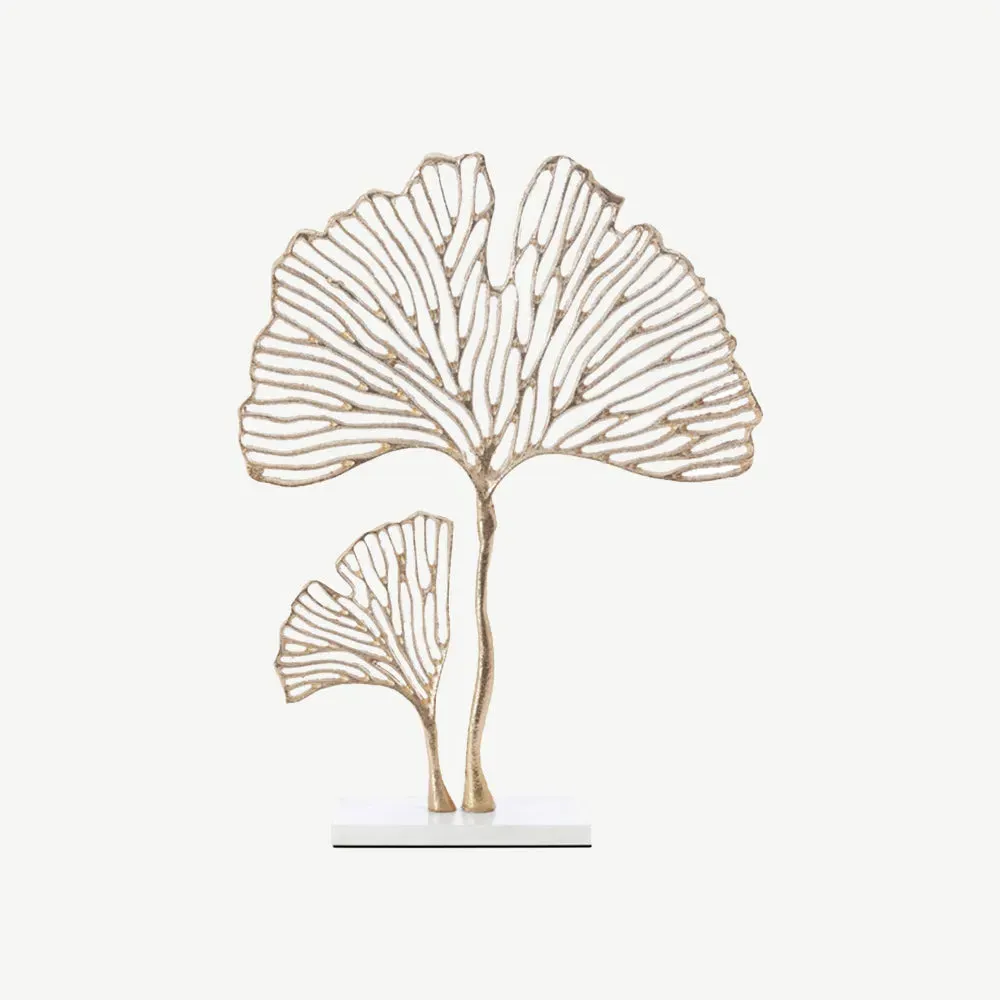 Leaf Gold & Marble Ornament on Stand product