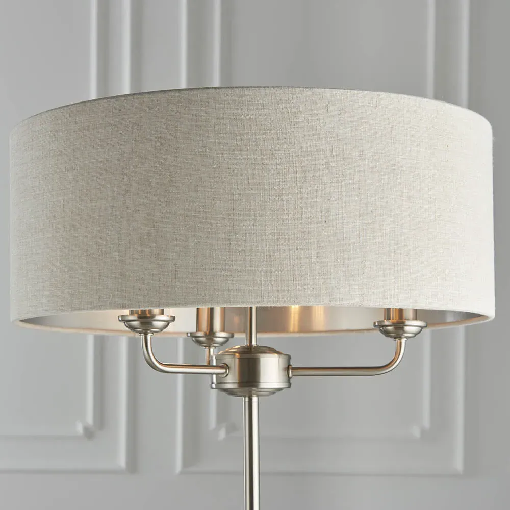 Leif 3-Light Floor Lamp - Natural, Linen alternate view