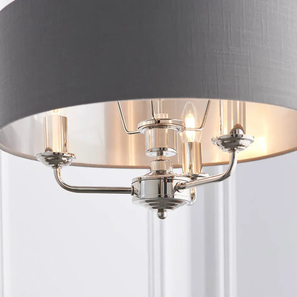 Leif 3-Light Pendant Light - Grey, Linen alternate view