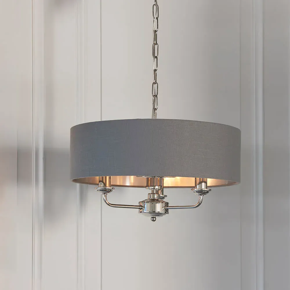 Leif 3-Light Pendant Light - Grey, Linen product