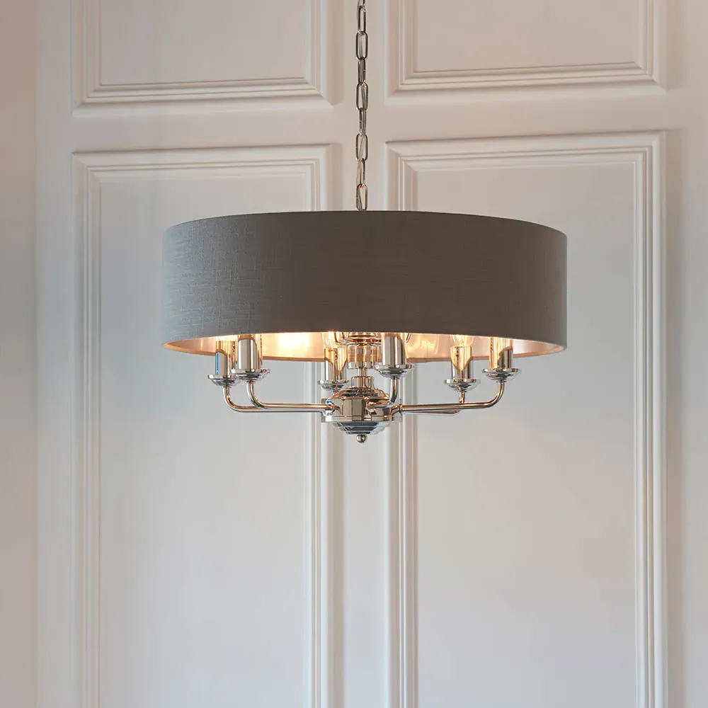 Leif 8-Light Pendant Light - Grey, Linen product