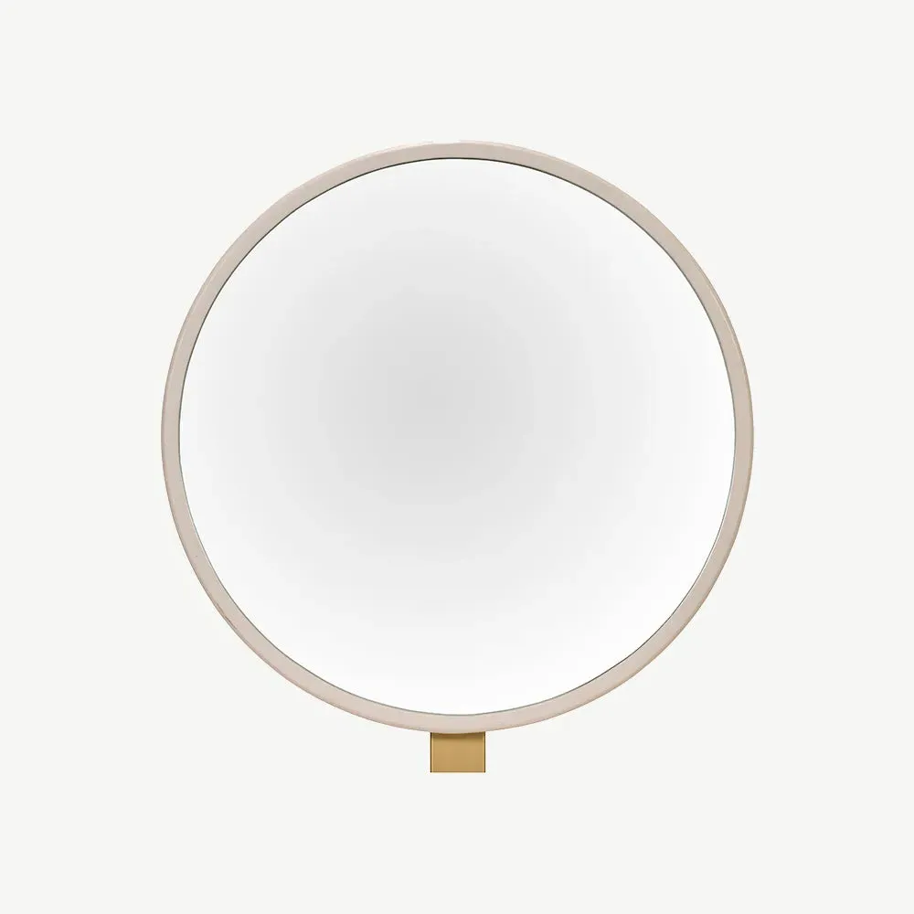 Lily Round Gallery Mirror - Ivory, Mahogany product