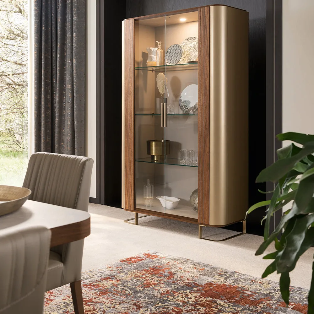 Limoges 2 Door Curio Display Cabinet - Walnut, Glass product
