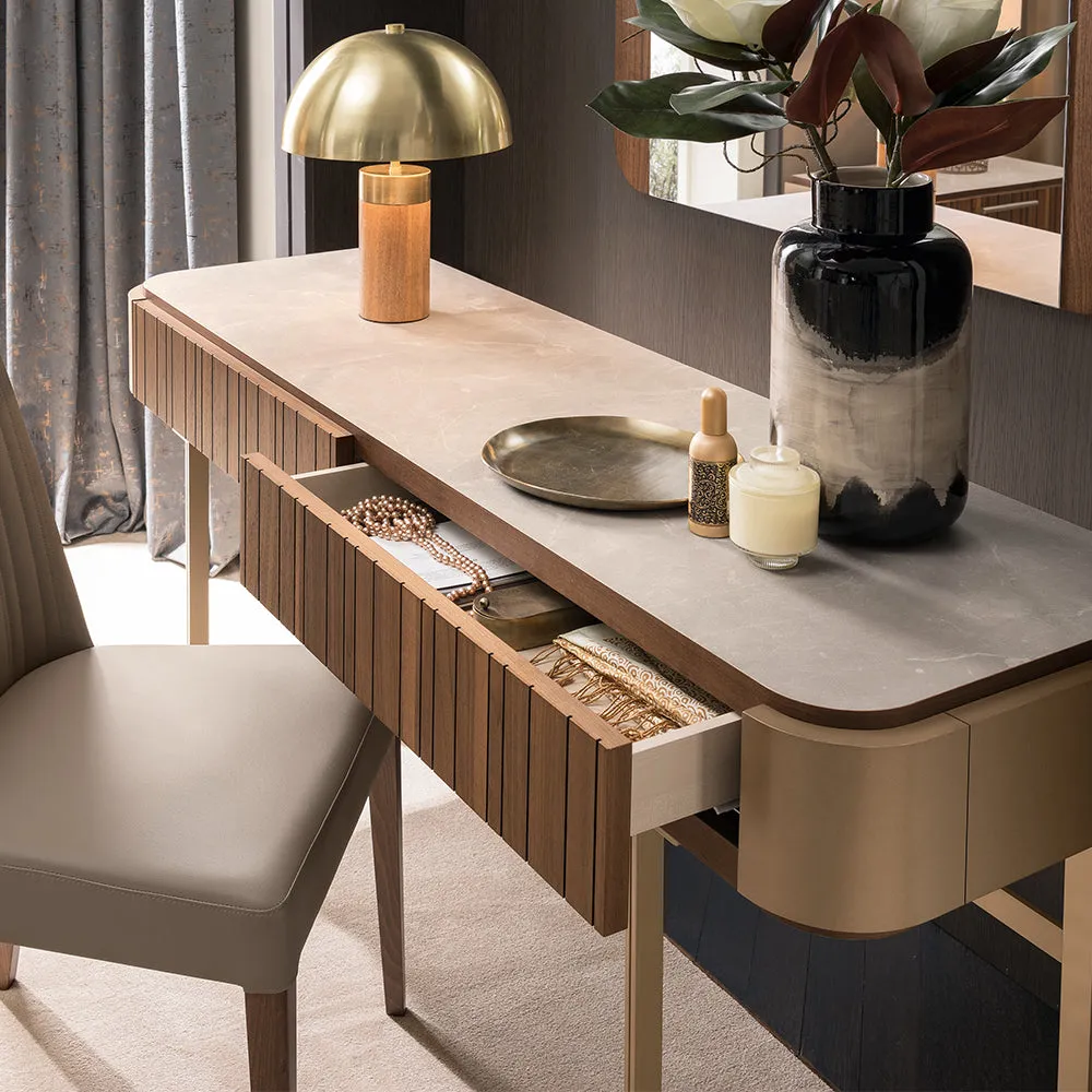 Limoges Desk with Storage - Beige, Walnut Veneer alternate view