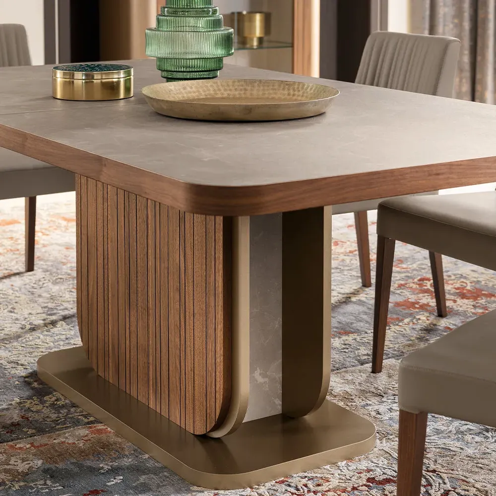 Limoges Dining Table - Walnut, Stone Laminate alternate view