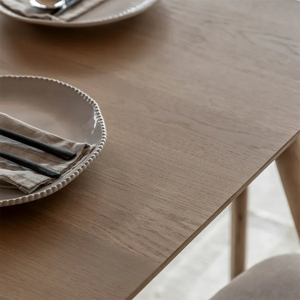 Linton Rectangular Dining Table - Oak, Rubberwood alternate view