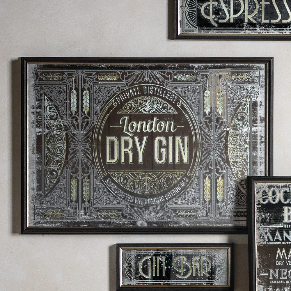 London Dry Gin Decorative Mirror - Black product