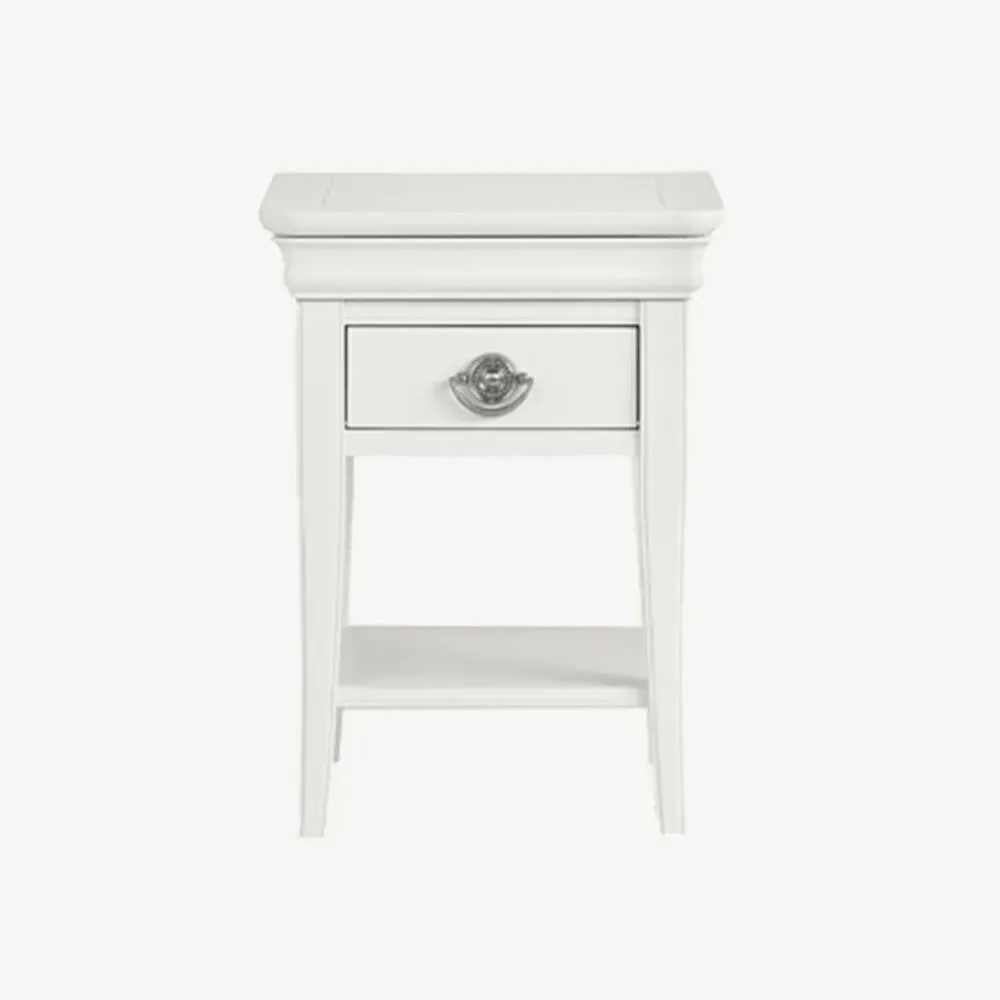 Luca 1 Drawer Nightstand - White, Solid Poplar Wood alternate view