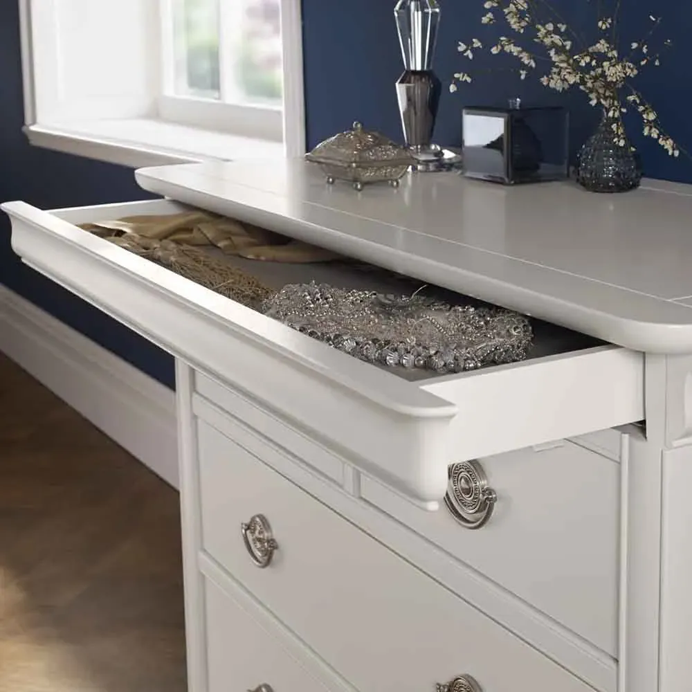 Luca 2+2 Drawer Chest - White, Solid Wood alternate view