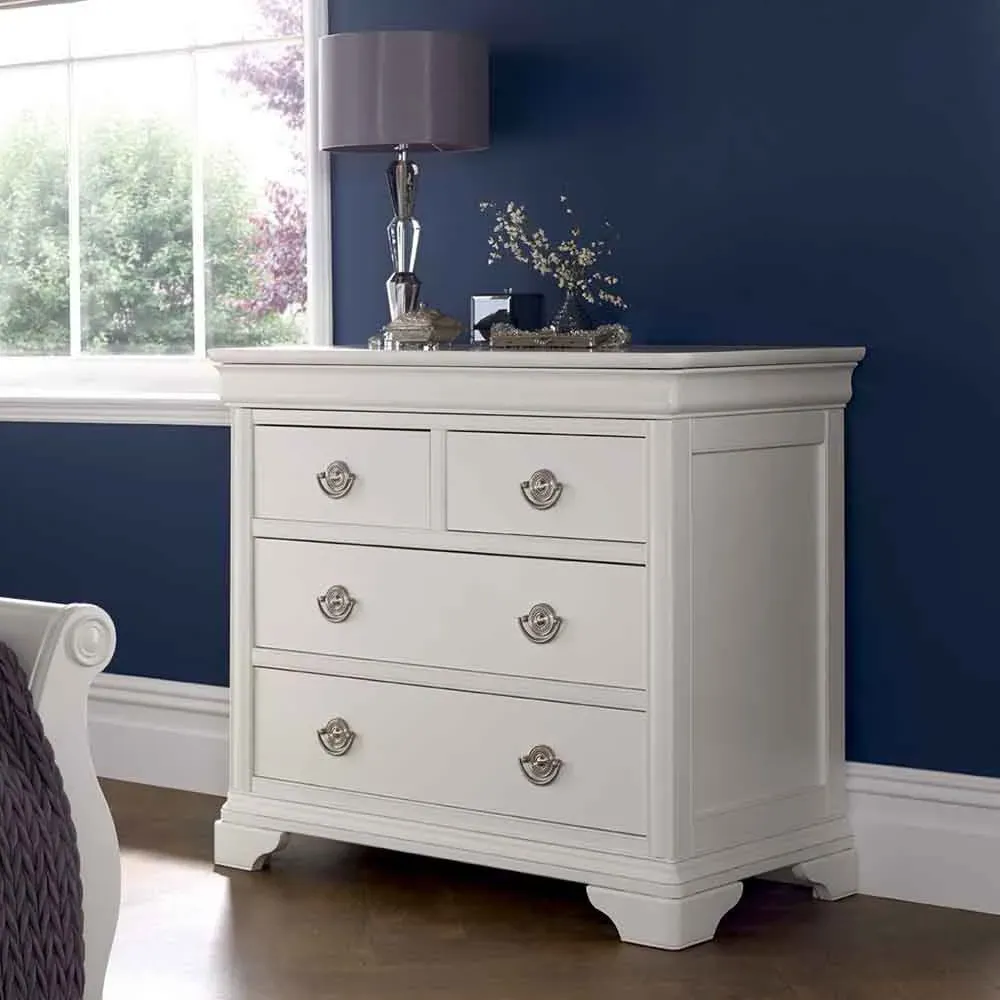 Luca 2+2 Drawer Chest - White, Solid Wood product