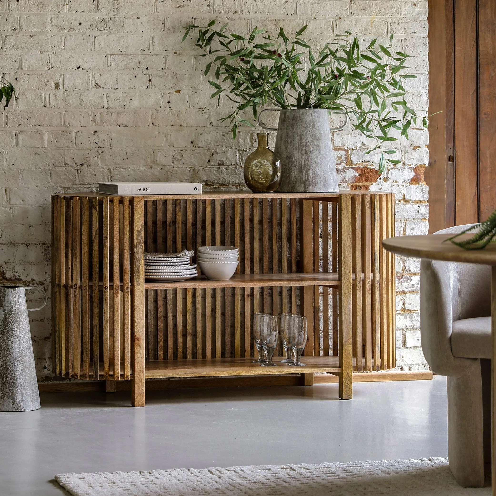 Ludlow Slatted Console Table - Mango Wood product