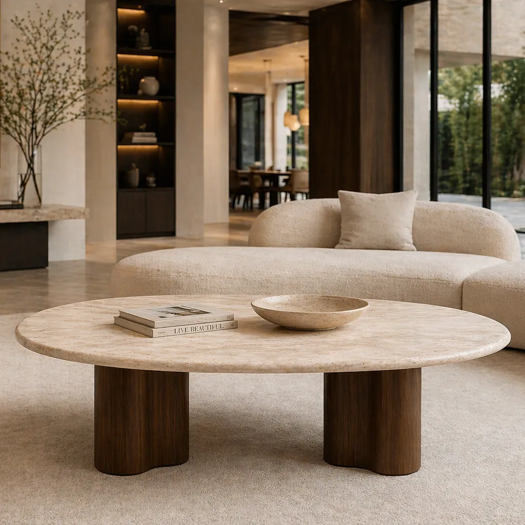 Manila Coffee Table - Cream, Quartz Marble product
