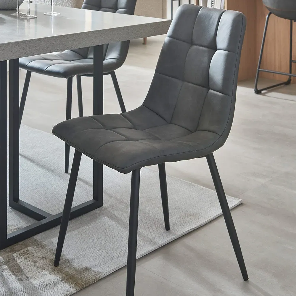 Manitoba High Back Dining Chair - Dark Grey, PU Leather product