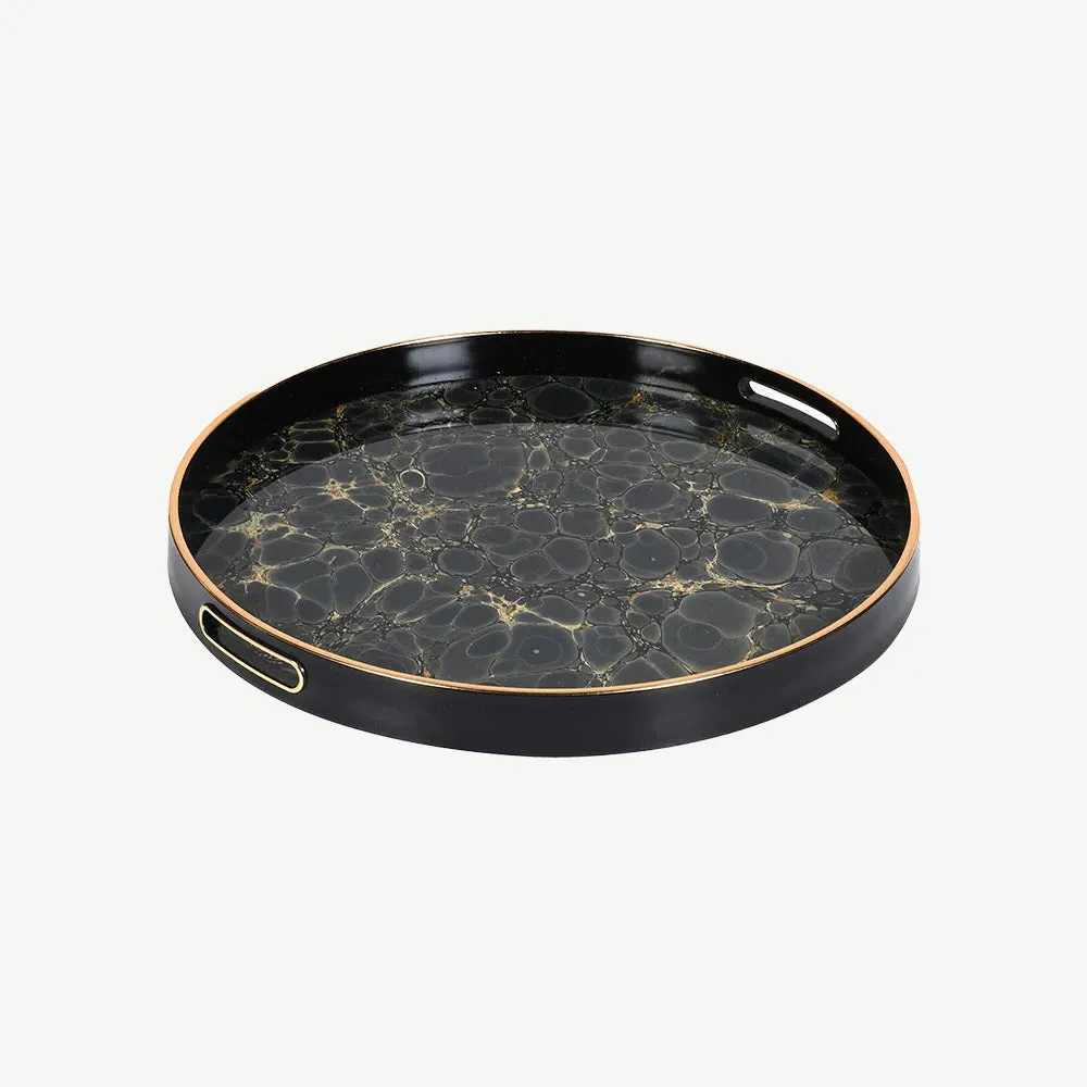 Marbled Indigo and Gold Tray - Indigo, Gold alternate view