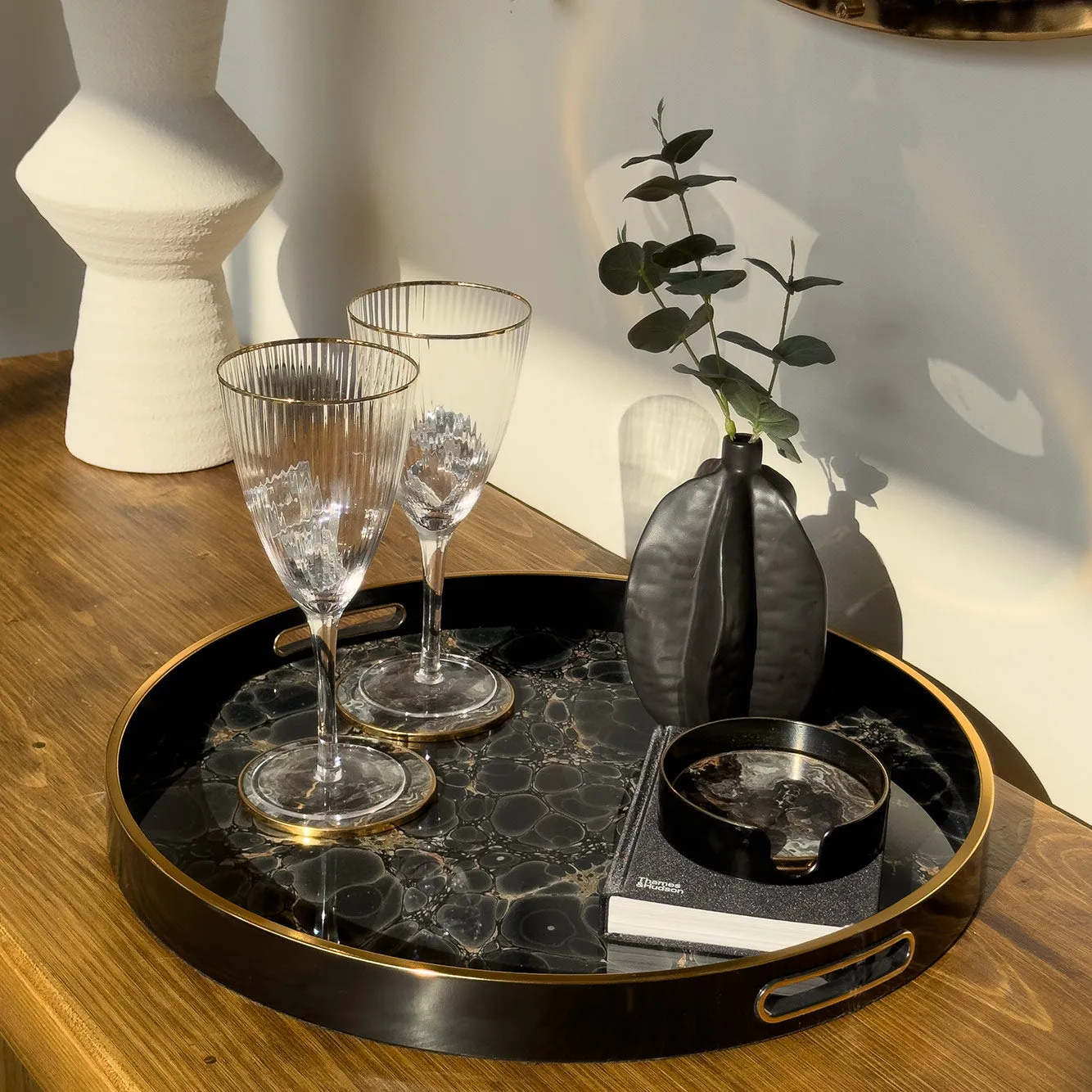 Marbled Indigo and Gold Tray - Indigo, Gold product