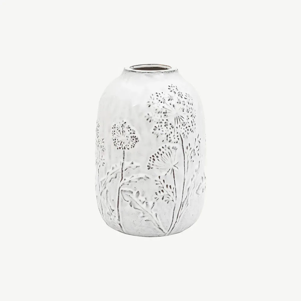 Meadow Embossed Small Ceramic Vase - Grey product