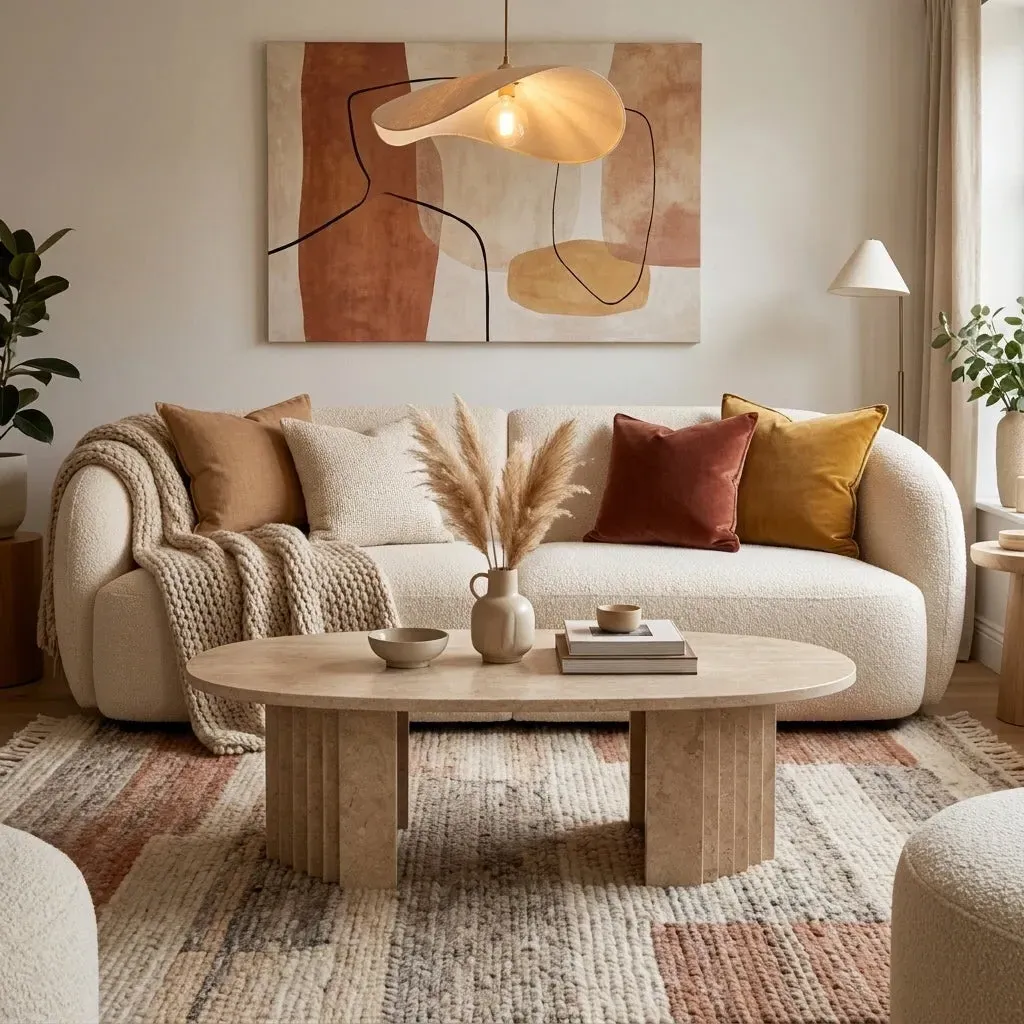 Milford Oval Coffee Table - Grey, Marble product