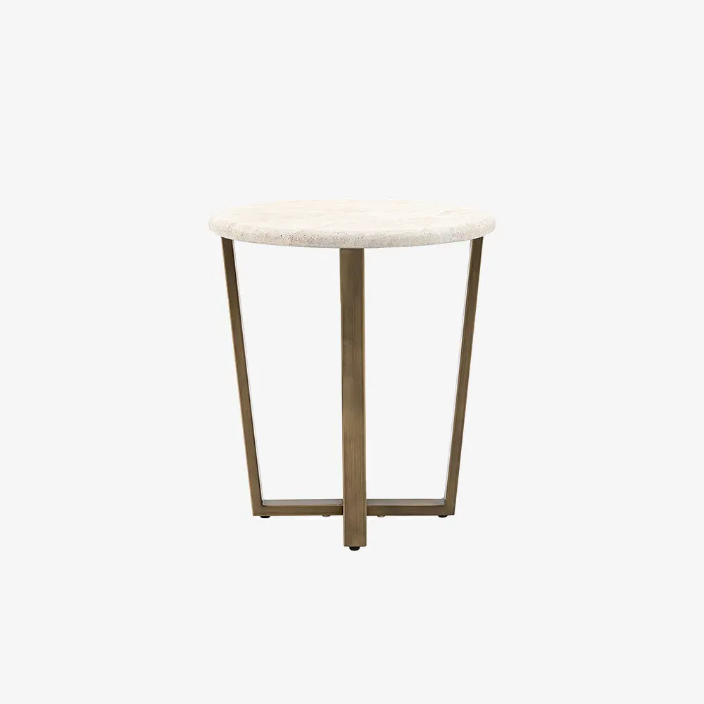 Milton Side Table - Marble-Effect, Gold Steel alternate view