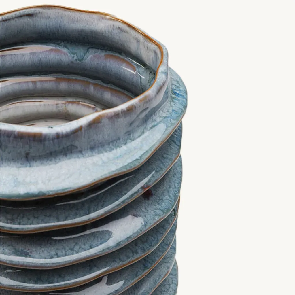Mina Riffle Vase - Blue, Porcelain alternate view