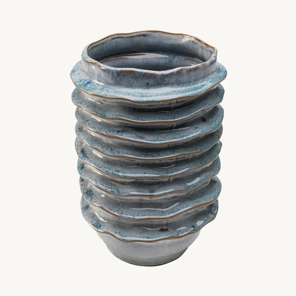 Mina Riffle Vase - Blue, Porcelain product