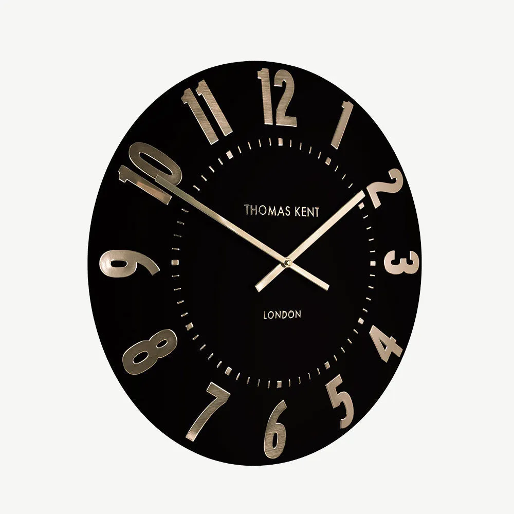 Mulberry 20" Round Wall Clock - Noir, Metal alternate view
