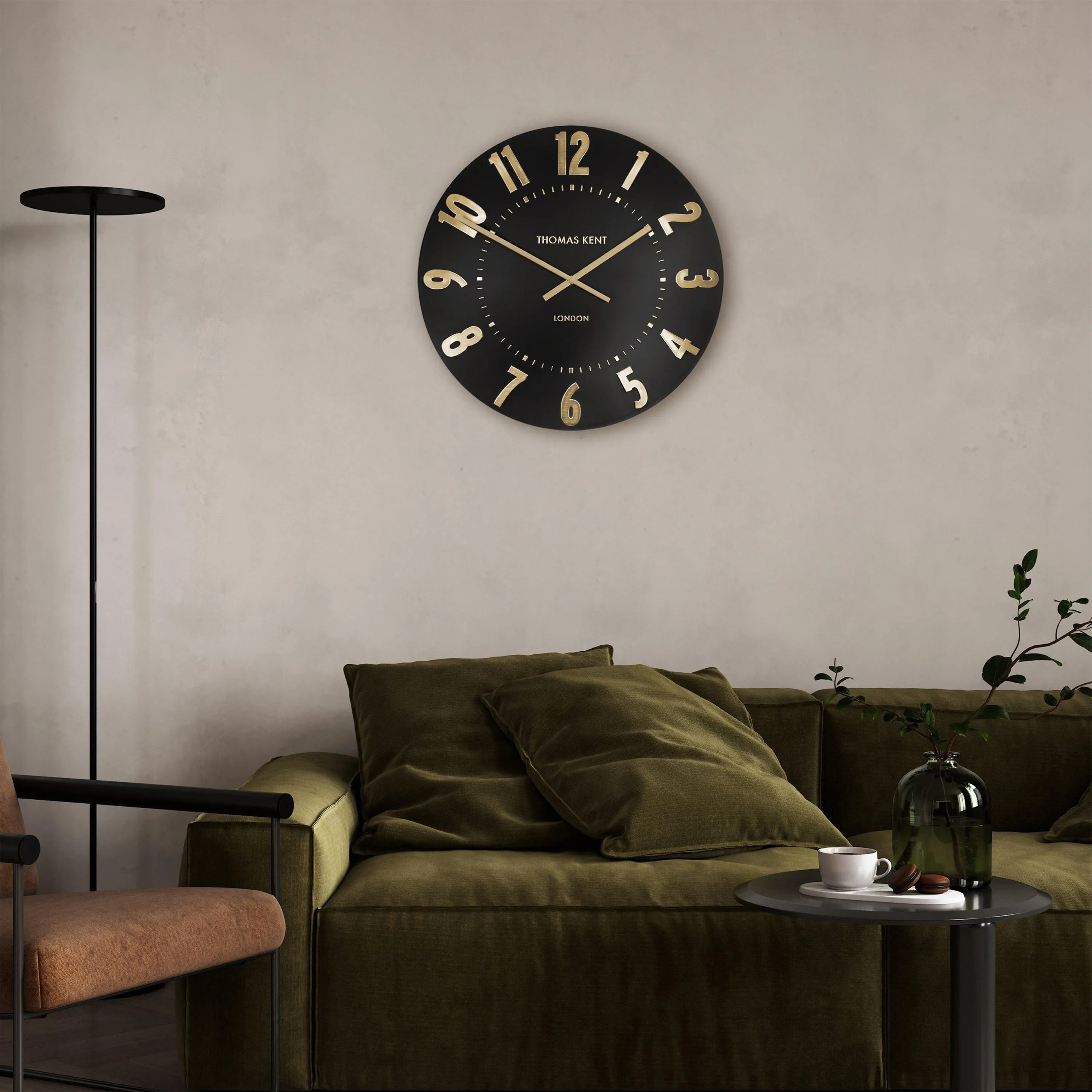 Mulberry 20" Round Wall Clock - Noir, Metal product