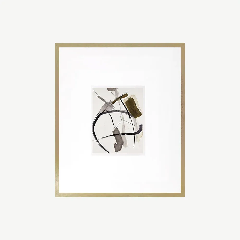 Neutral Lines I Wall Art - Oak Effect Frame product