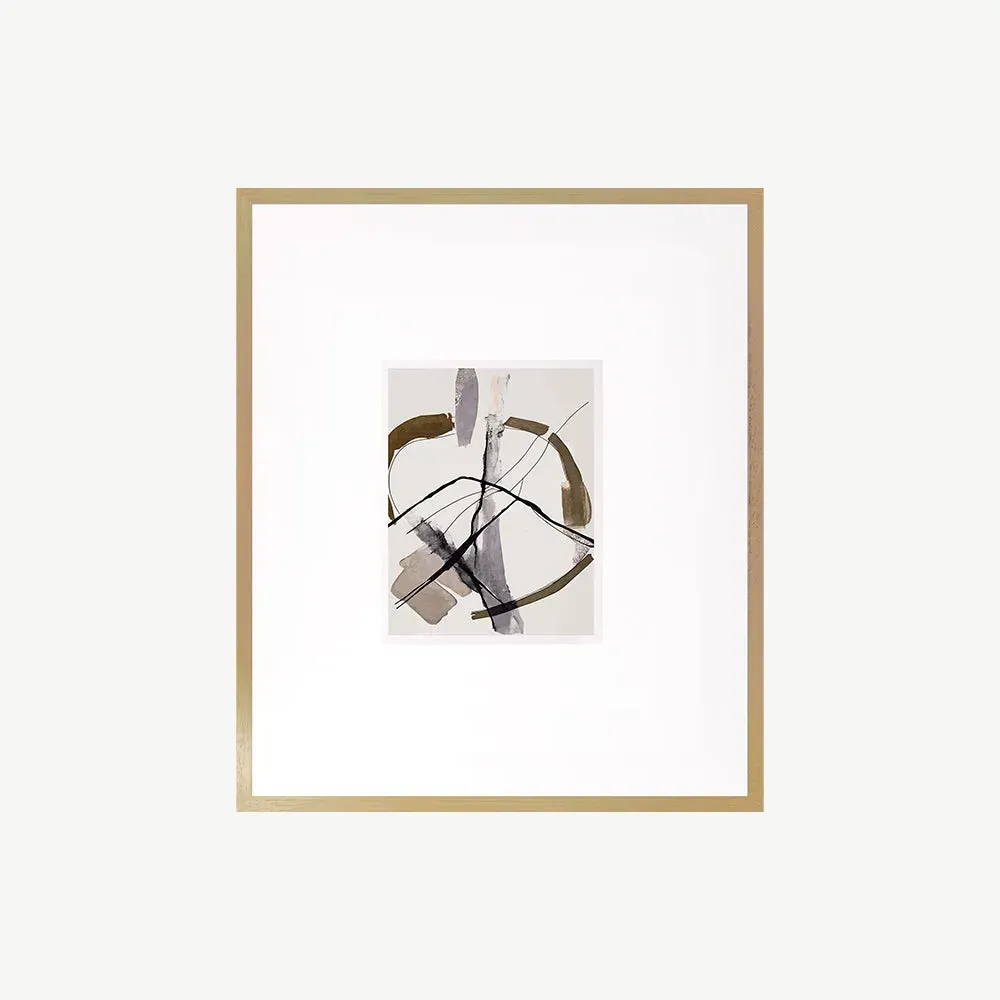 Neutral Lines IV Wall Art - Beige, Oak Effect Frame product