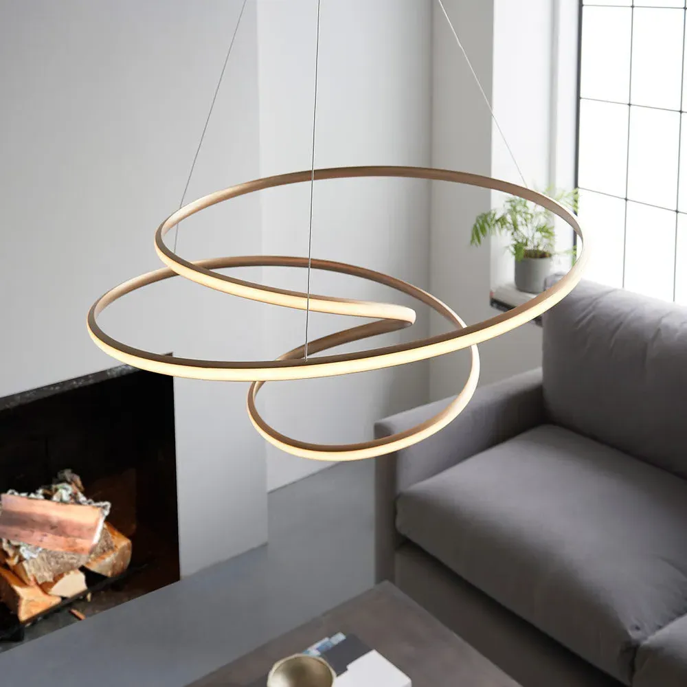 Norley Spiral Pendant Light - Gold, White alternate view