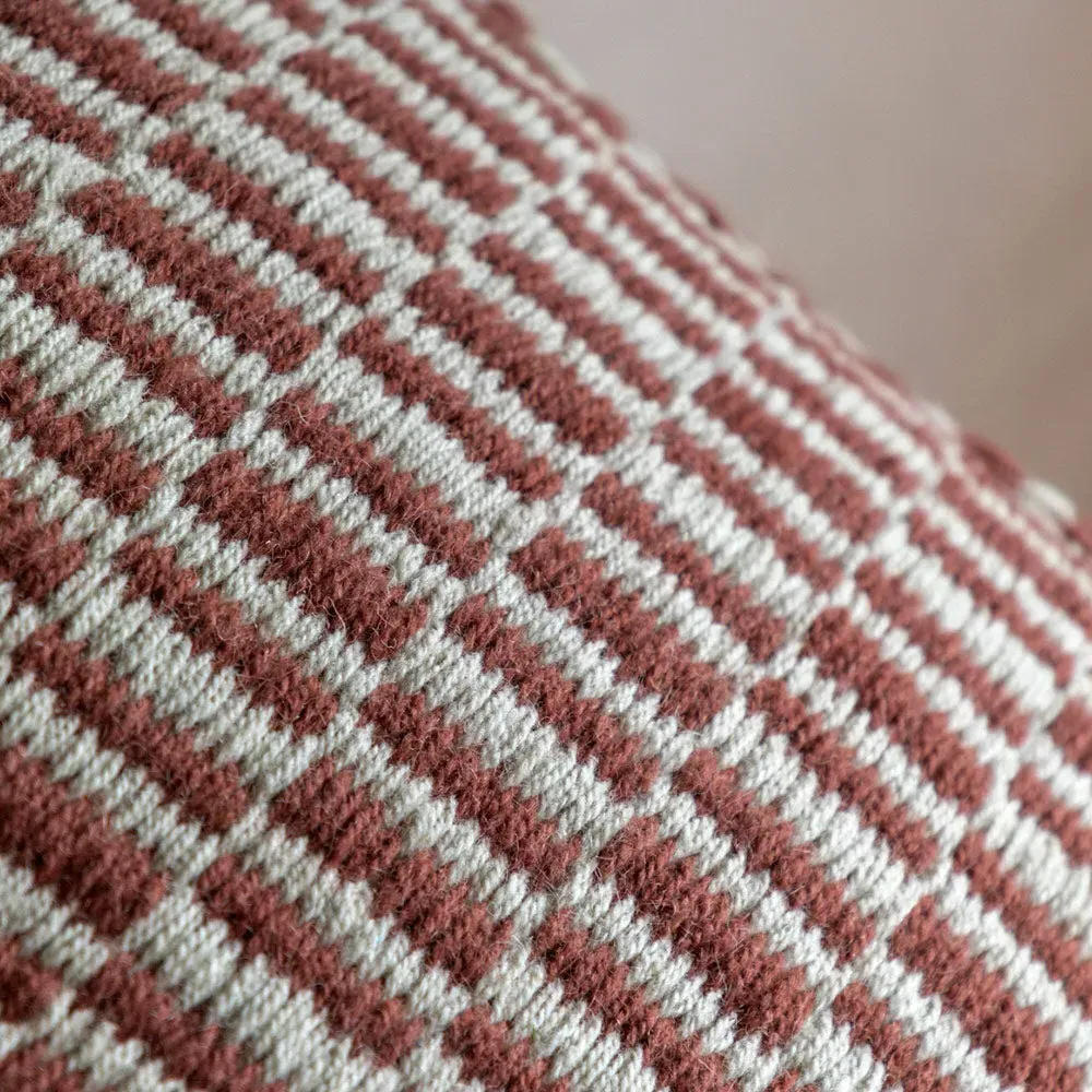 Nutmeg Pouffe - Orange-Red, Woven Wool alternate view