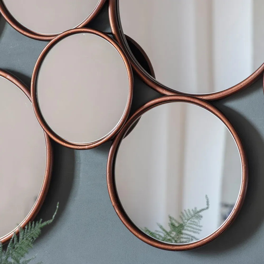 Olden Round Cluster Wall Mirror - Copper alternate view