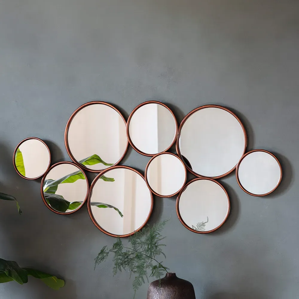 Olden Round Cluster Wall Mirror - Copper product
