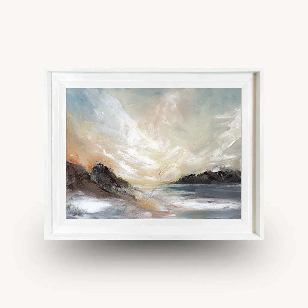 Open Sky Abstract Landscape Framed Wall Art - White alternate view