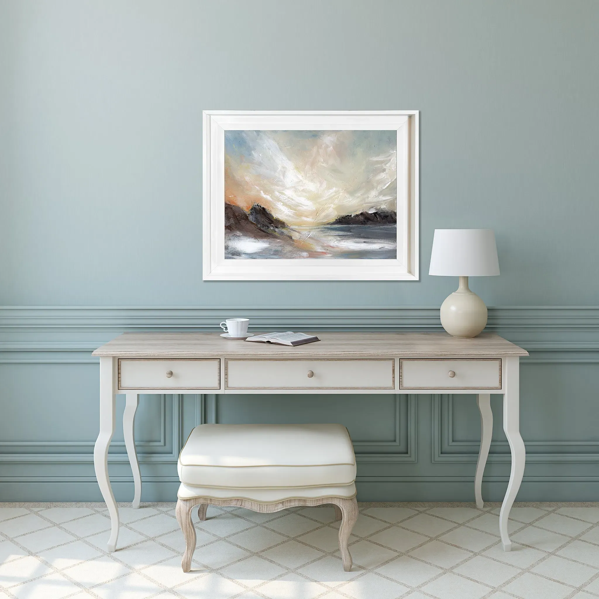 Open Sky Abstract Landscape Framed Wall Art - White product