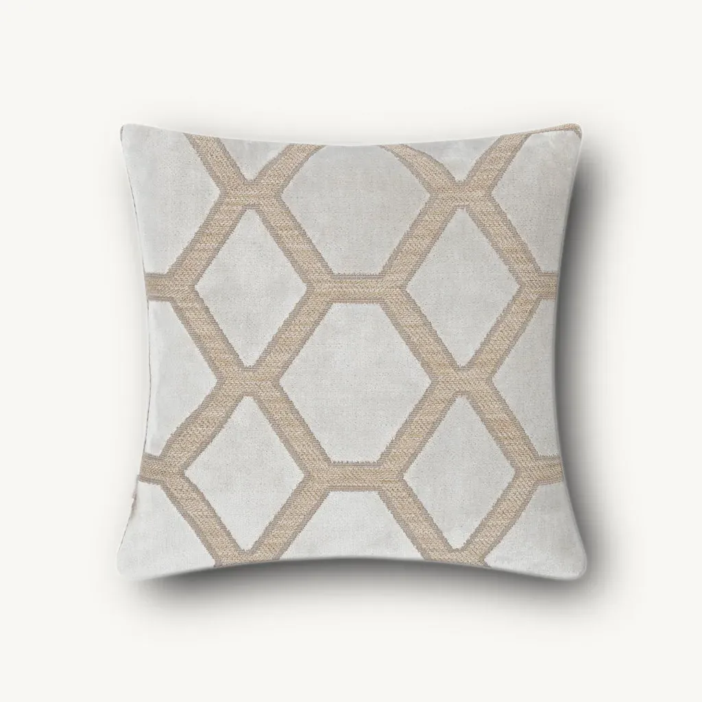Orion Silver Cushion - Silver, Beige alternate view