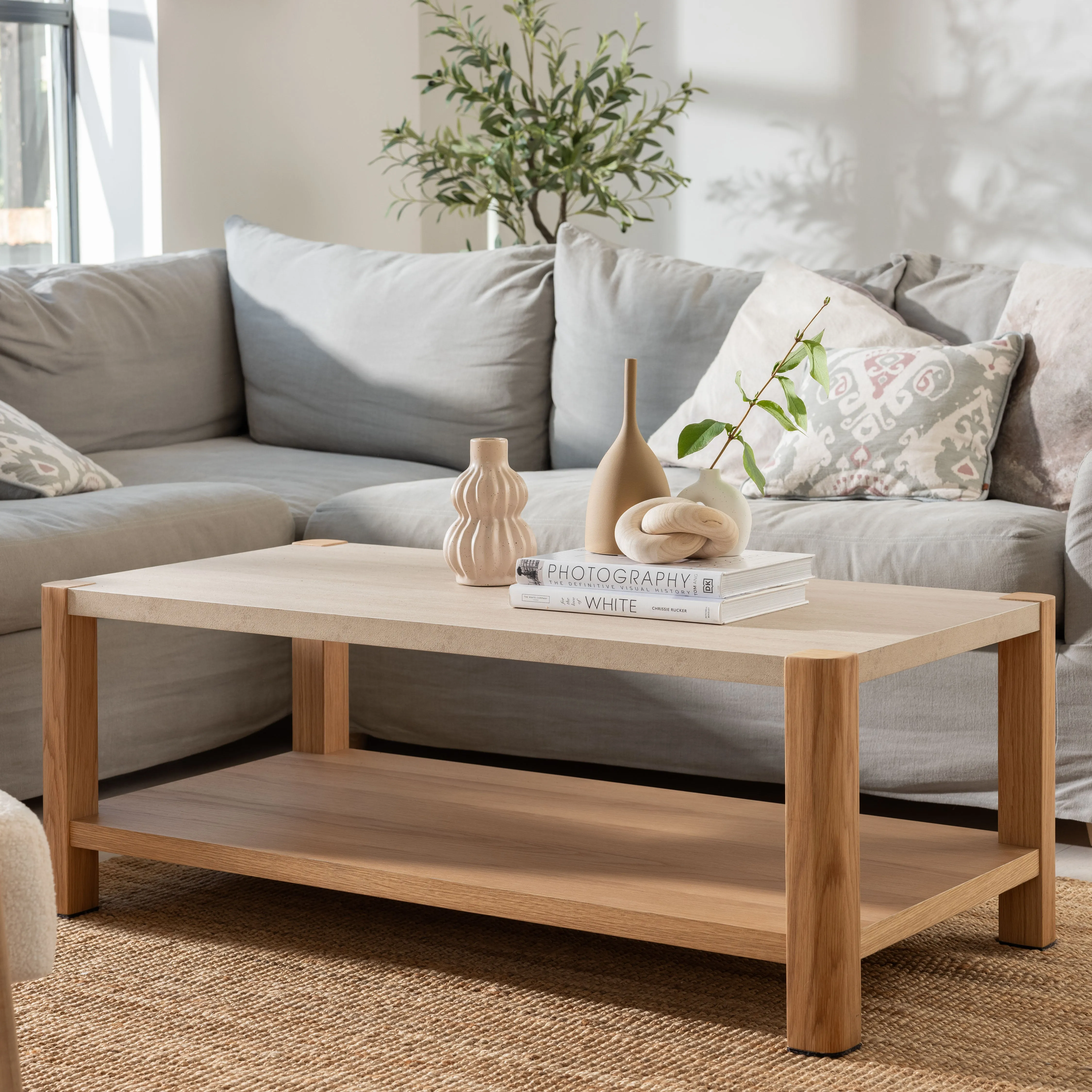 Padstow Coffee Table - HPL Top, Oak Legs product